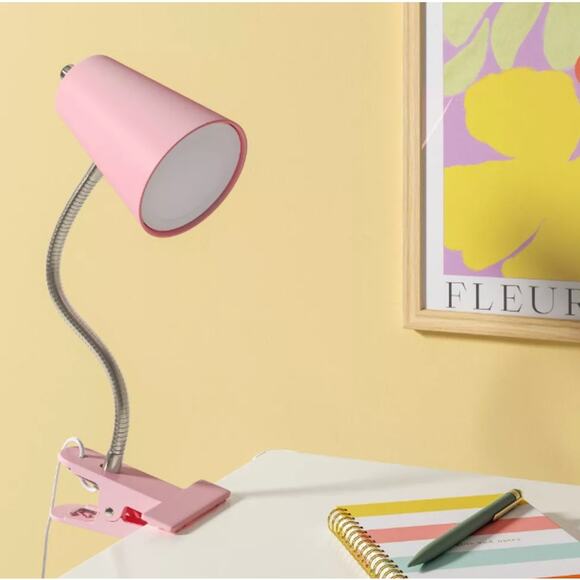 Target Clip Table Lamp LED Light Bulb Pink - Room Essentials™ Movable Arm s2 - Picture 3 of 5
